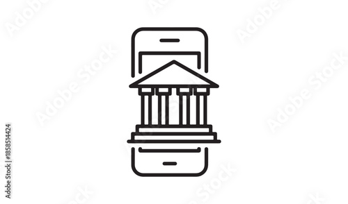 Mobile Banking and Digital Government Services Icon Representing Legal and Financial Smartphone Apps