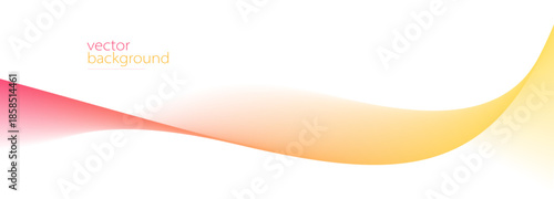 Curve shape flow vector abstract background in red and yellow gradient, motion art,