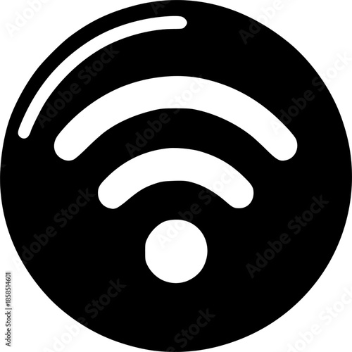 Digital Connectivity: A minimalist illustration of a wifi signal icon, representing the universal language of connection and access to information in the modern digital world.