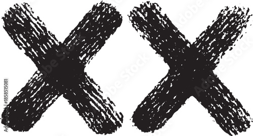 Geometric black and white brush stroke pattern featuring modern design. Vector illustration, simple and set against a clean background.