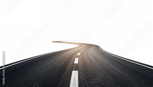 Wallpaper Mural Isolated asphalt road on white background optimized for UI or editorial header use Torontodigital.ca