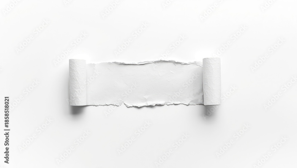 Obraz premium Fragmented blank paper with clipping path serving as a layout backdrop for graphic design