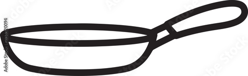 Simple line drawing of a frying pan with handle