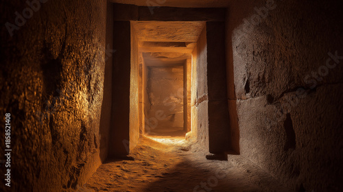 Pharaoh tomb golden light 