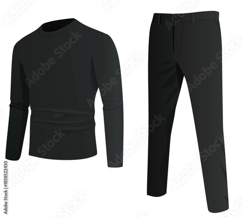 Knit jumper and pants. vector illustration