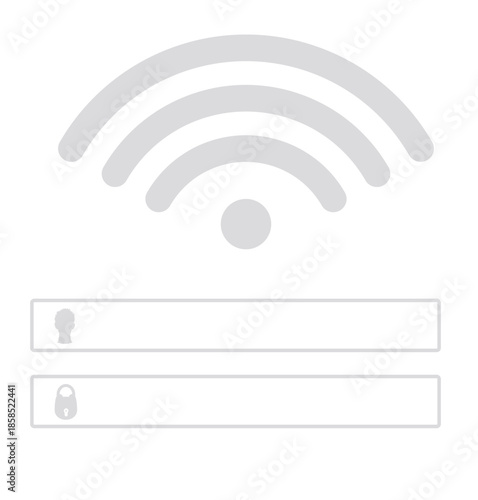 Wifi username and password login. vector