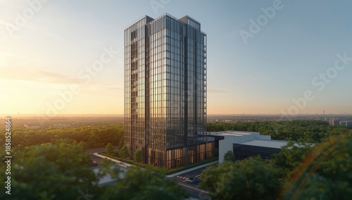 Wallpaper Mural Contemporary condominium building facade emphasizing architectural style for city planning visuals Torontodigital.ca