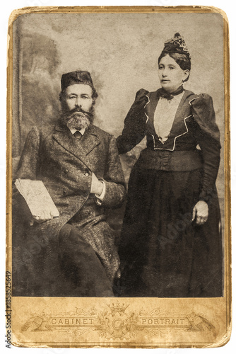 Quadro em tela Portrait of a Jewish family from 1890-1910