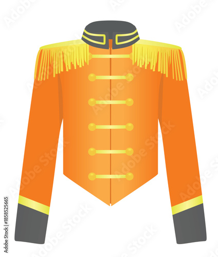 Major drummer costume uniform. vector