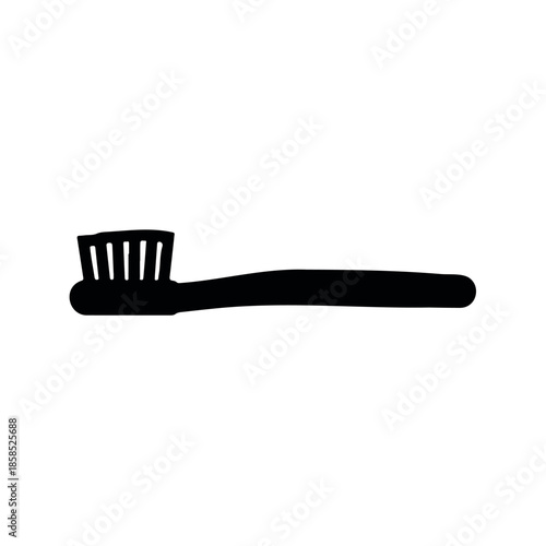 Toothbrush silhouette vector flat illustration design.
