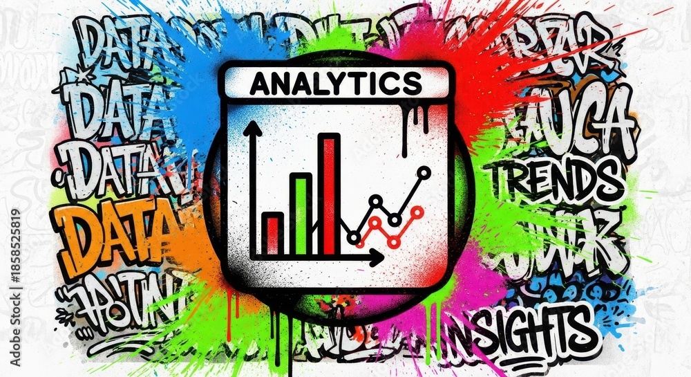 Obraz premium Graphic design symbolizes data analysis and business statistics concept using bold colors