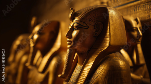Pharaoh tomb golden light 