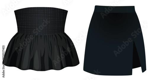 T shirt and mini skirt. vector