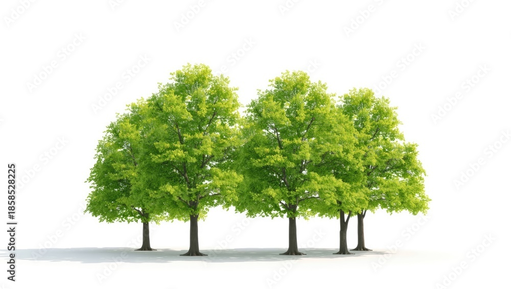 Obraz premium Isolated tree figure on plain white backdrop, used for editorial header backgrounds