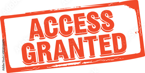 access granted stamp with orange border