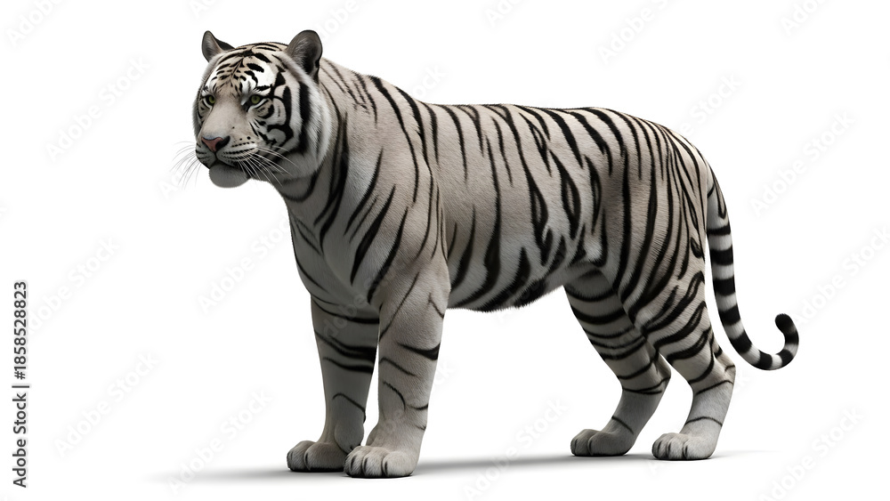 Fototapeta premium Monochrome tiger illustration highlighting power and elegance, perfect for art, nature, and conservation themes.