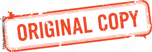 Original copy red stamp on white background