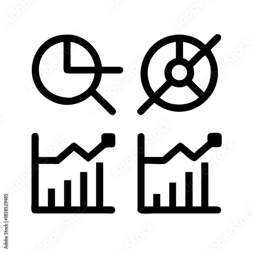 Financial and analytical data icons for business insights
