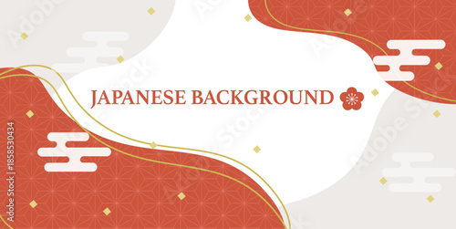 和風のバナー　日本風の背景デザイン　イラスト　文様