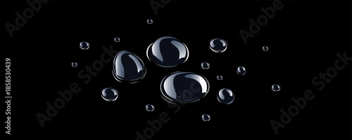 Rain transparent drops flow down the glass.Realistic wet condensation texture.