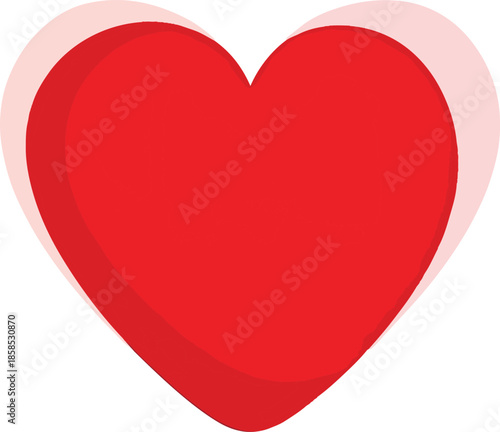 Red Heart Shape Symbol Love Icon.