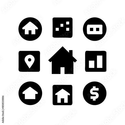 icon set, push, card, mobile, badge, buttons, finance