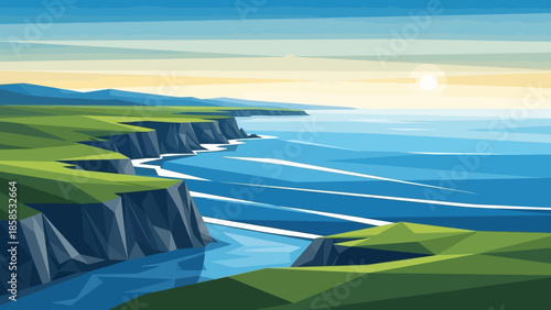 sunset over the river