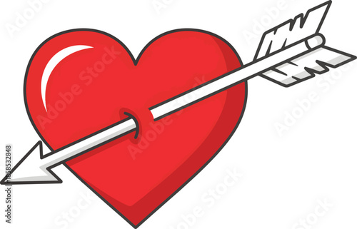 Red Heart with Arrow Through It.