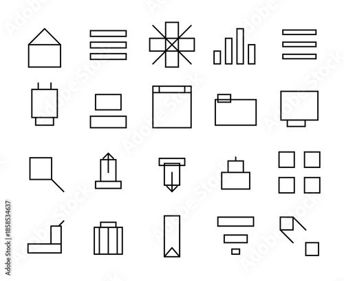 Minimalist Dashboard UI Line Icons Set (A)