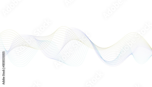 abstract background featuring soft pastel gradient wavy lines in blue, yellow, and purple hues on white.
