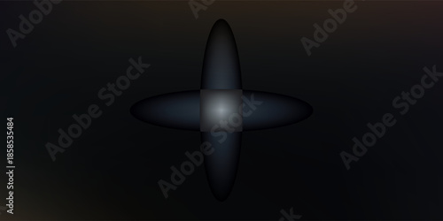 Abstract representation of a cross shape with a bright center.