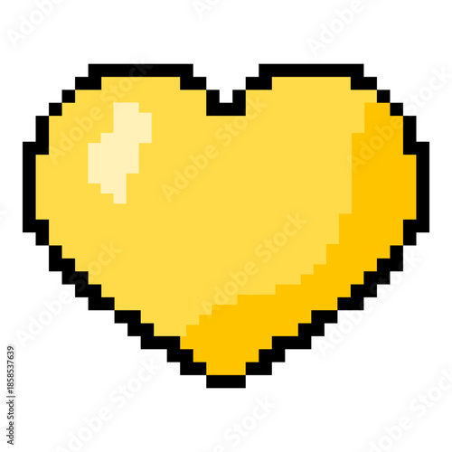 Vector Pixel Icon of Yellow Heart