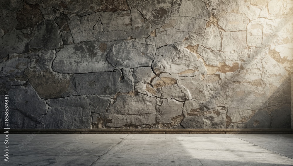 Fototapeta premium Stone wall construction, durability in erosion-prone environments