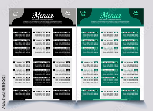 food menus design template