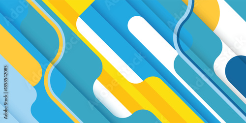 Abstract Geometric Background With Blue And Yellow Diagonal Stripes For Modern Design And Brand Refresh