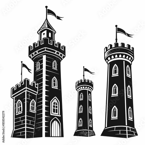 Medieval castle towers