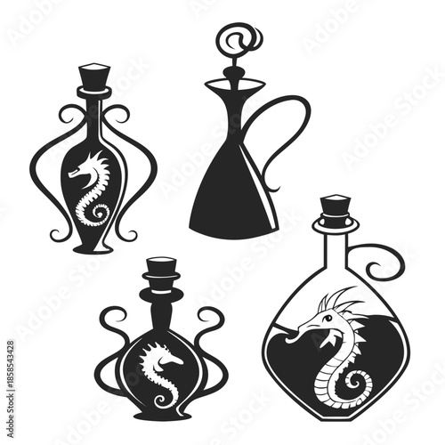Fantasy potion bottles