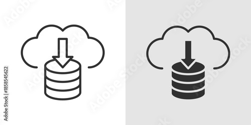 Cloud Backup Server Icon showing a cloud connected to a server, representing secure data backup, storage, and recovery in the cloud.
