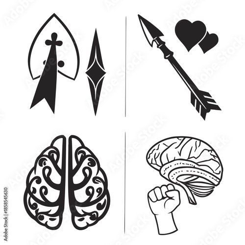 Symbolic brain and strength imagery