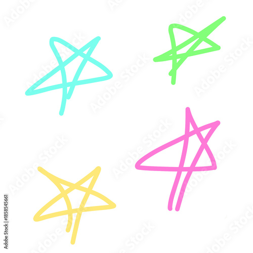 Stars colorful abstract ice cream spiral snowflakes 