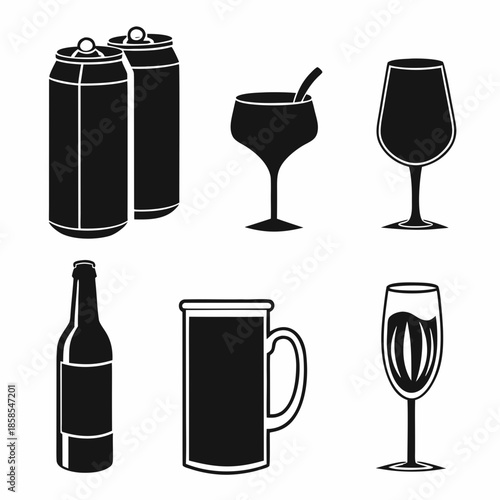 Assorted beverage containers