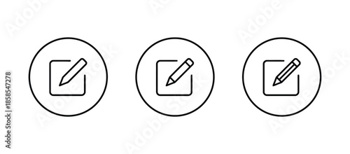 Edit icons set isolated on white background for user interface and website design representing modification adjustment and updates in digital platforms exactly 200 character