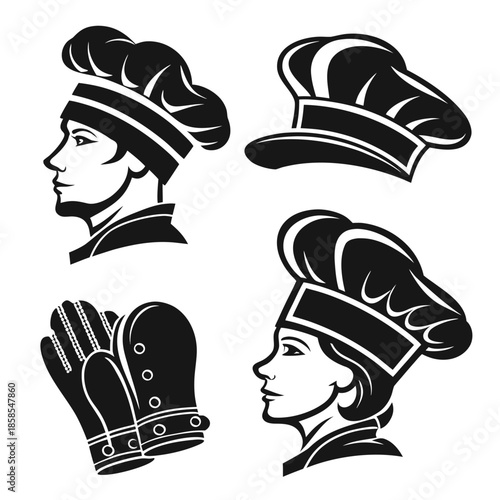 Chef hats and gloves