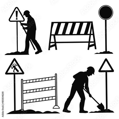 Construction safety icons