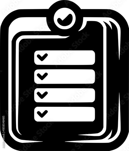 Checklist Icon: A simple yet impactful icon of a checklist, featuring check marks against a list, symbolizing tasks completed and goals achieved.