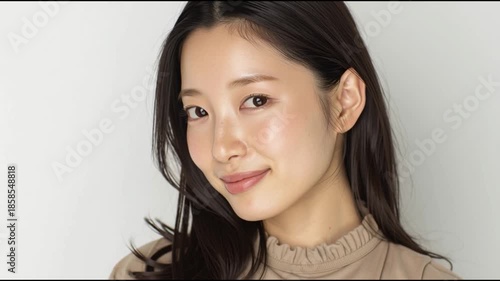 美容モデル、二重まぶた、女性モデル