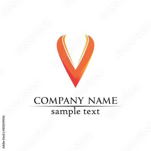 V letters business logo and symbols template