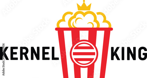 Kernel King logo illustration with a playful mood and vibrant colors vector illustration 