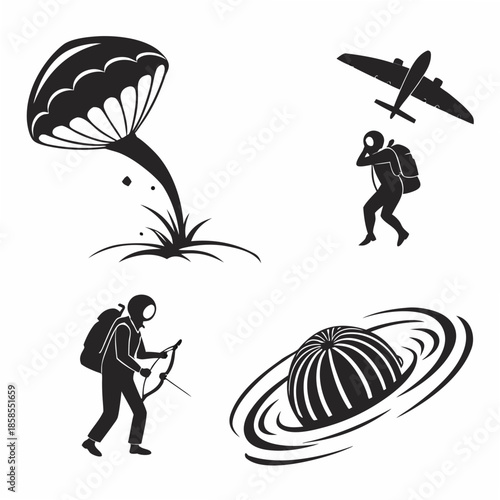 Adventure and exploration silhouettes