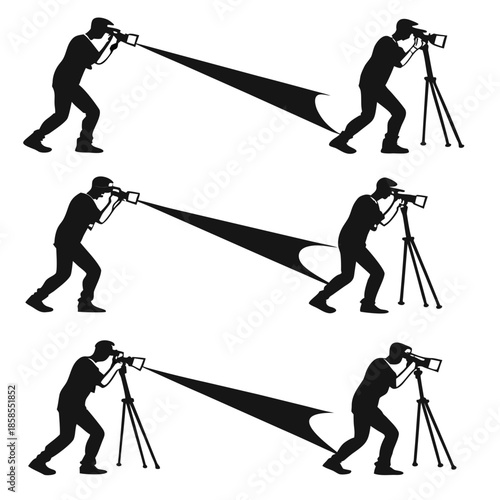 Silhouettes of photographers with cameras